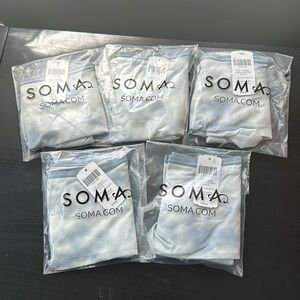 SOMA 5 pair panty- vanishing edge microfiber high leg -clouds mini blue color-L